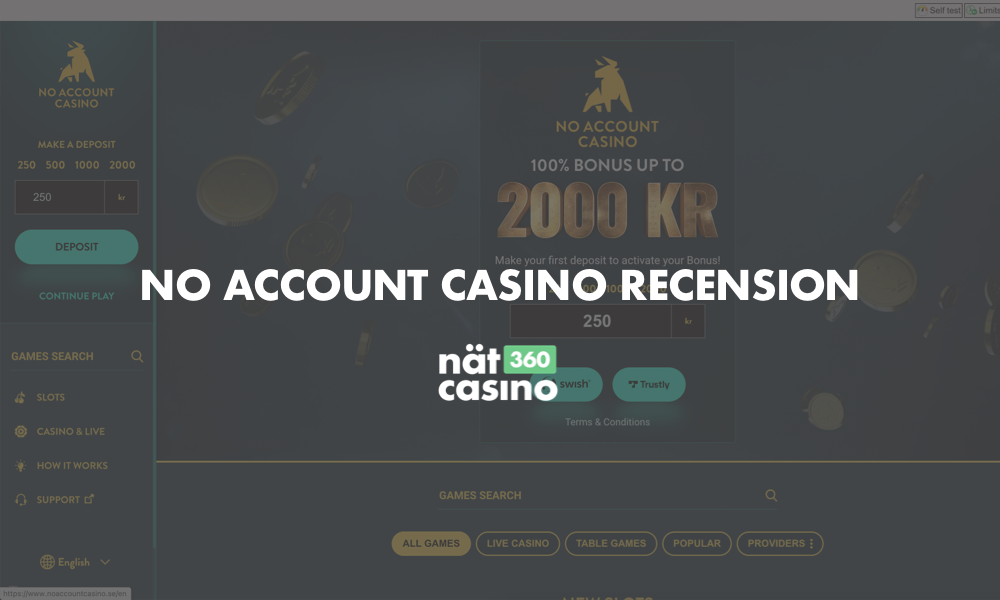 No account casino recension